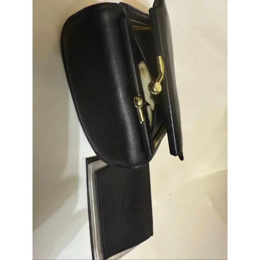 Mundi Women's Leather Tri-fold Card Holder Wallet Black OS NWT